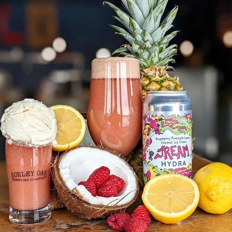 Burley Oak Raspberry, Pineapple, Lemon, Coconut, Ice Cream JREAM Hydra Can 473ml